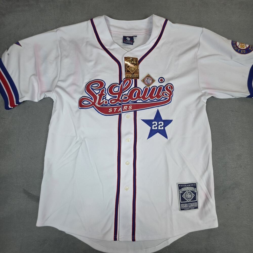 NLBM St. Louis Stars #22 Baseball Jersey 2XL White Big Boy Gear Negro Leagues Ne
